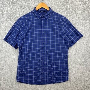 Rohan Casual Button-Down Shirt Men's Blue M Grid Short Sleeve